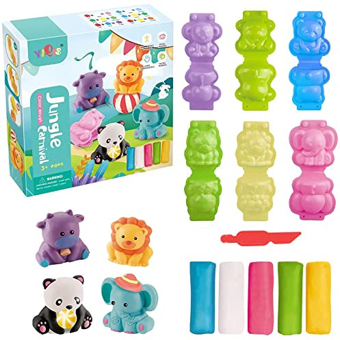 LETTERASHQP Set di 12 accessori per plastilina, strumenti per plastilina, a partire da 2 3 4 anni, per bambini, plastilina, accessori per animali, utensili per impastare animali, giocattoli per