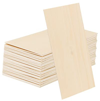 JOIKIT 40 hojas de madera, tablero de madera contrachapada de 100 x 200 x 1,5 mm, hojas de tilo sin terminar para manualidades, modelo de artesanía