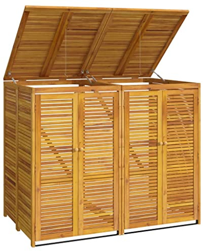 vidaXL Mülltonnenbox für 2 Tonnen 140x89x117 cm Massivholz Akazie