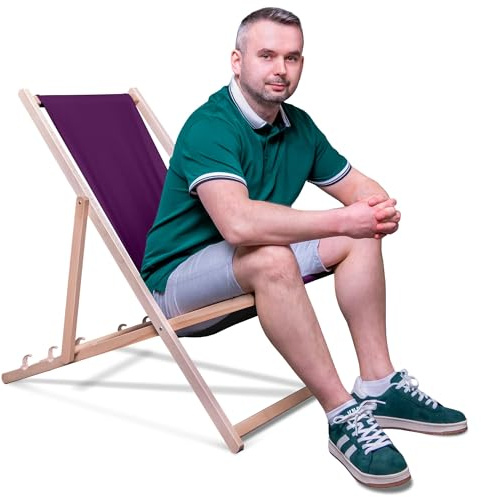 DreamRoots Liegestuhl klappbar Buchenholz, Purple