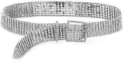 Aotiwe Mehrschichtige Ketten, Body Chain Silver Multi Reihe Zirkonia Silber 85cm Metalllegierung Taillenkette