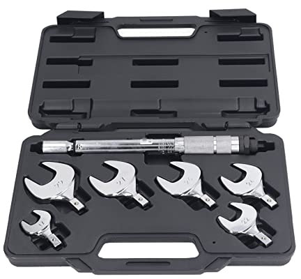 Nimomo Llave Dinamométrica De Cabeza Intercambiable, 18-65Nm Juego De Llaves Dinamométrica De Boca Con 17/22/24/26/27/29mm Extremo Abierto, Llave De Servicio Hvac Para Aire Acondicionado Mantenimiento