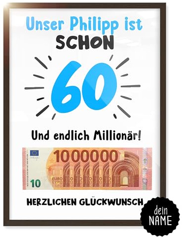 myDreamwork 60. Geburtstag Mann – Geschenke zum 60 Geburtstag | Geldgeschenke für Männer – Lustige Geschenkideen für Männer – Ideal als Geburtstagskarte 60 | Geldgeschenke 60