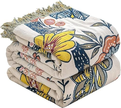 HOORDRY Boho Tagesdecke 100% Baumwolle Komfortable | Hochwertige imLandhausstil,Vielseitige Überwurfdecke für Sofa und Bett,Perfekte Balance zwischen Wärme Granatapfel 150x200CM