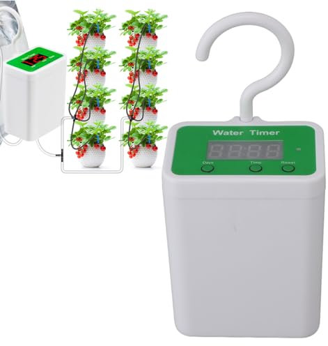 di Irrigazione Automatico, di Irrigazione a Goccia Ricaricabile Tramite USB con Giunti a T per 12 Vasi Irrigatore per Fiori da Interno per Piante in Vaso