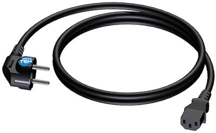 SIMPLETEK - Câble d'alimentation pour ordinateur fixe UPS de bureau, prise Schuko, 0,5 m (50 cm), noir (reconditionné)