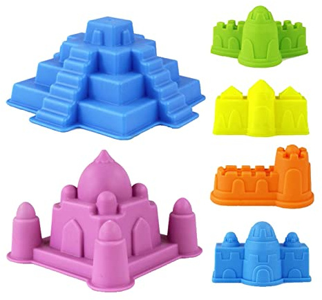 FUXIU 6-teiliges Sandburg Formen Strandspielzeug Set Strandutensilien Für Kinder Strandausrüstung Schneespielzeug Geburtstagsgeschenk Option