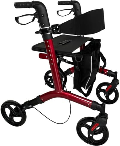 abc HOME | Rollator Leichtgewicht 7,3kg Alu | Ankipphilfe | klappbar, bis 130 kg