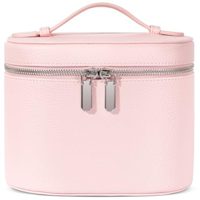 honitty Makeup Bag, Travel Make up Case with Compartments and Handle, Portable Cosmetic Organizer Bags,Toiletry Bag for Women