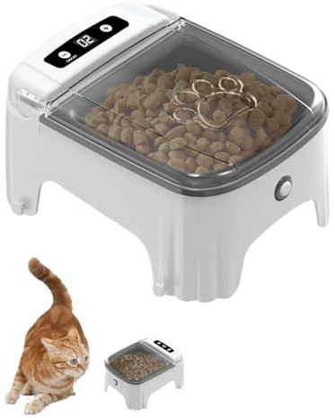 Pet Feeder-Automatic Feeder with Timed Switch for Cats and Dogs,Food Dispenser Pets with Large Capacity and Thermal Sensitive Switches