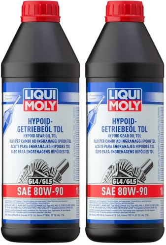 LIQUI MOLY Hypoid-Getriebeöl (GL4/5) TDL SAE 80W-90 | 1 L | Getriebeöl | Hydrauliköl | Art.-Nr.: 20645 (Packung mit 2)