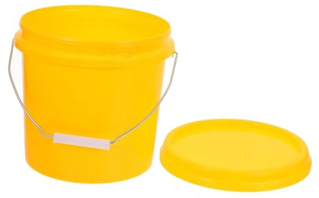 WRITWAA Plastic Bucket with Lid 5L Sealed Storage Pail | Heavy Duty Container with Handle for Cleaning, Water, Oil and Food Storage in Kitchen or Office