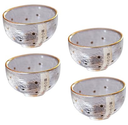 PRETYZOOM 4pezzi Bicchieri Sake Giapponesi in Vetro Spesso con Bordo Tazze da tè Resistenti al Calore Eleganti per Regali e Occasioni Speciali