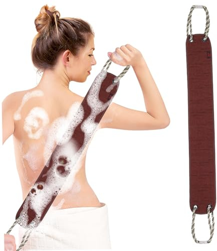BESTYASH Rückenschrubber Peeling Badetuch Doppelseitig Kraftvolles Peeling Fasermaterial Mit Ergonomischem Griff Für Ganzkörper Dusche Spa