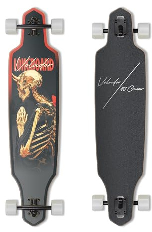 VOLADOR Urban Freeride Pro Longboard Cruiser 101,6 cm | Tavola in legno d'acero canadese e camion Kingpin Reverse forgiato | Longboard Drop Through Setup completo per pendolarismo urbano (preghiera)