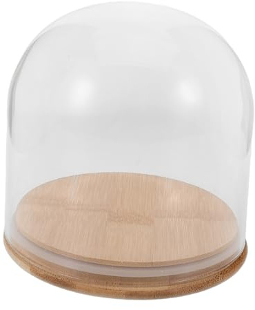 Cabilock Cloche de Vidrio Transparente con Base Estable para Exhibir Flores y Coleccionables Diseño Antipolvo para Decoración de Hogar y Oficina
