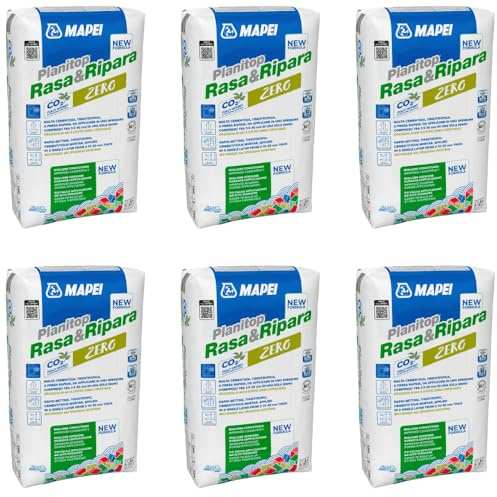 Mapei Planitop Rasa & Ripara Zero, Malta Cementizia Tissotropica, per Ripristino e Rasatura, 5 kg, Sacchi 6