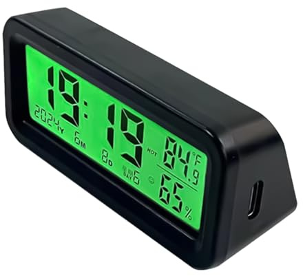 Reloj Para Coche - Monitor Digital Luminoso de Humedad | Reloj De Coche Electrónico Portátil Adhesivo | Para Camión Auto Scooter Sedán Pickup SUV Consola Ventilación Conducción Viaje Por
