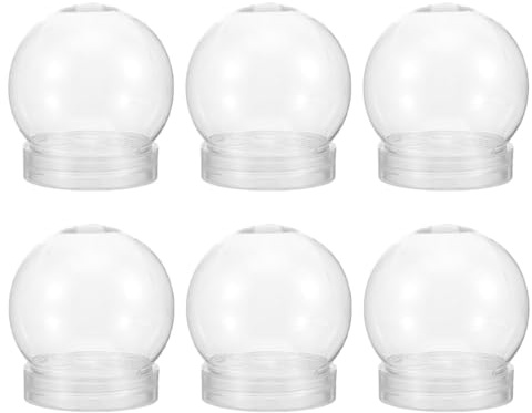 6 Pack Plastic Water Globe Candy Jars with Screw Caps