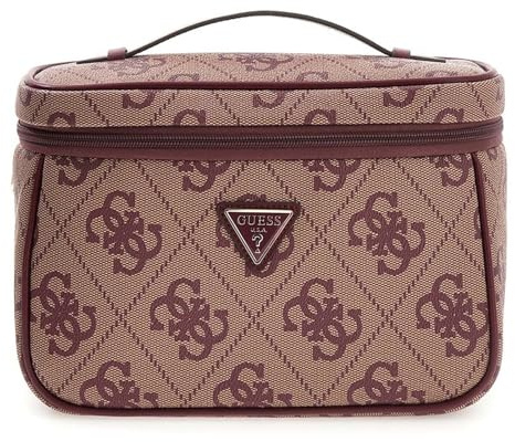 GUESS Kosmetiktasche Toiletry Train Case Burgundy Logo weinrot