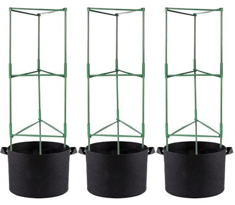 Generisch Pflanzenstützkäfig – Verstellbarer Garten-Tomatenkäfigrahmen, Tomatenpflanzenstütze, Gartenpflanzen-Spalier Mit Wachstumsbeuteln Für Gurken, Weinreben, Bohnen, Zuhause, Außenbalkon, Terr
