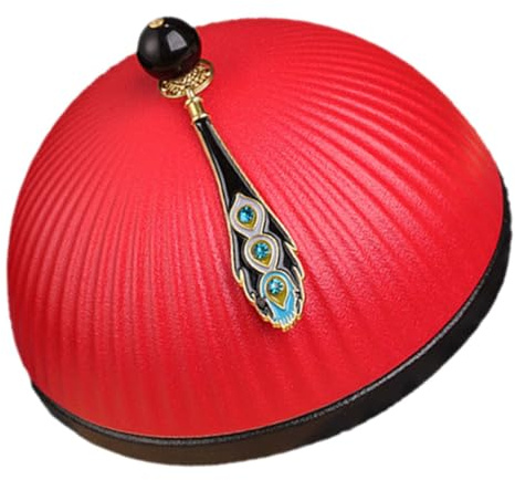 NOLITOY Cenicero Adorno Original en Forma de Sombrero de Cerámica Rojo Elemento Práctico para Escritorio Soporte de Almacenaje para Oficina o Hogar