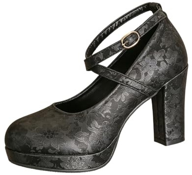 Chaussures traditionnelles Dirndl en cuir synthétique avec sangle croisée pour femme