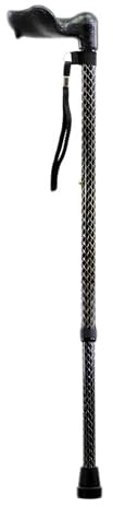 Homecraft, canne de marche Comfy Grip, 738-955 mm, Fût en aluminium, poids 382 g, main droite, motif noir écaille, non-pliable, poignée profilée, poids max: 136kg, Ø embout: 1,9cm