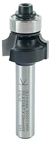 ENT 14282 Fresa ad arrotondamento, gambo (S) 8 mm, diametro (D) 18,7 mm, NL 9,5 mm, R 3 mm, SL 32 mm, con cuscinetto a sfere