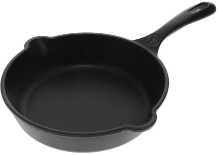 VICTORIA Seasoned Cast Iron Induction Frying Pan, 20cm, Suitable for Stovetop, Barbecue, Oven, Ceramic Hob, Gas, Skillet Free of Toxic Substances, Without PTFE or PFOA