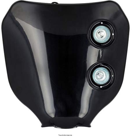 one by Camamoto 77448136 masque de phare pour Motos enduro/cross/motard/naked - installation universelle Y compris les ampoules et les supports et les bandes élastiques (Noir)
