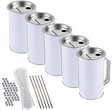 HMF 4500005-07 - 5 x Tirelire avec poignée, INCL. Accessoires, 9 x 14,5 cm