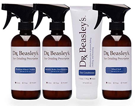 Dr. Beasley's Complete Wheel & Tire Detailing Prescription - Includes Premium Wheel Cleanser, Intensive Brake Dust Remover, Wheel Seal, Tire Conditioner