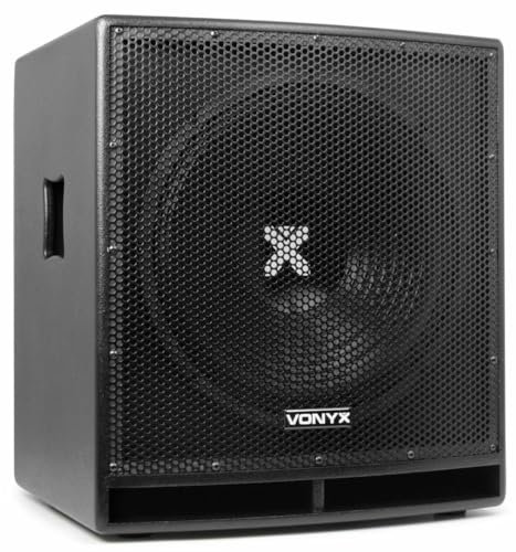 Vexus SWP15 PRO Subwoofer Attivo PA con woofer da 15 38 cm e stativo nella parte superiore (400 Watt max, filtro passa bassi attivo e Phase, XLR, RCA, Bassreflex)