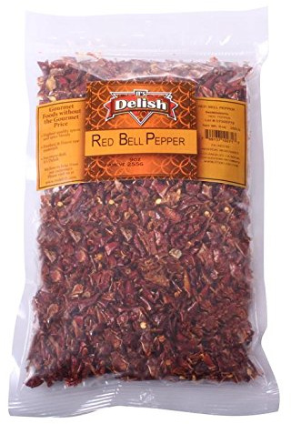 Dehydrated Dried Red Bell Pepper by It's Delish – 2 lbs. Bulk Bag – Sealed to Maintain Freshness – Chopped & Dried Vegetable Spice Seasoning