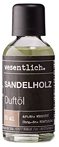 wesentlich. Duftöl Sandelholz 50ml - feiner Duft für Diffuser und Lampe - als Raumduft oder zur Kerzenherstellung - pure Premium Öle aus Deutschland