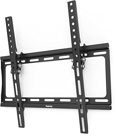 Hama TV Wandhalterung Neigbar (32-75 Zoll TV Halterung für Fernseher bis zu 35 kg, max. VESA 400x400, Neigbare Fernseh Wandhalterung inkl. Fischer-Dübel & Montageanleitung) schwarz
