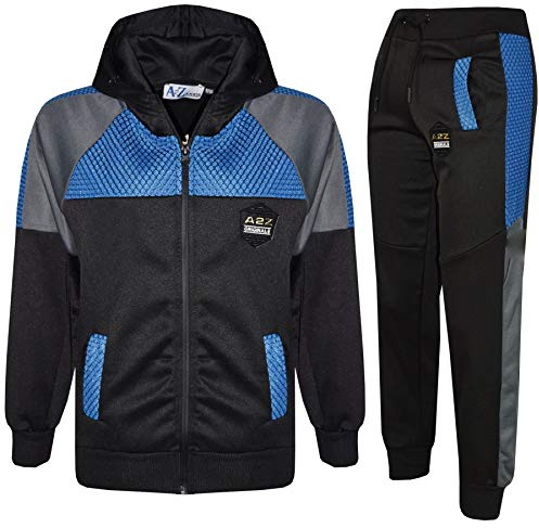 A2Z 4 Kids Survêtement De Sport Pour Garçons Et Filles Combinaison De Jogging - T.S Mesh 304 Black 11-12