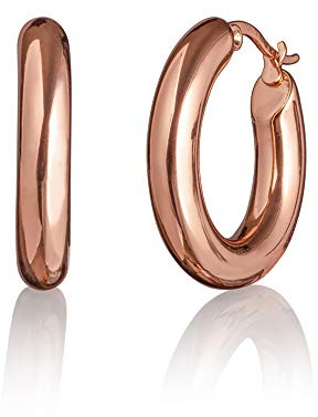 Namana Grandi Orecchini a Cerchio da Donna, Grandi Orecchini a Cerchio in Acciaio Inossidabile da 26 mm, Orecchini Cerchio Grandi da Donna in Acciaio, Oro o Oro Rosa