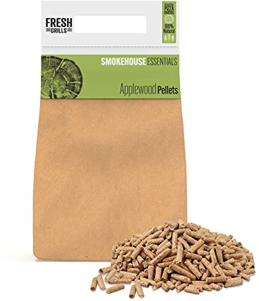 Fresh Grills Wood Pellets for BBQ Grill, Wood Fired Pizza Oven, Kamado and Outdoor Smokers, High Energy Wood Chips 1.5kg to 18kg (Apple Wood, 1.5kg)