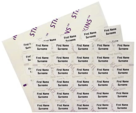 120 Personalisierte Wäscheetiketten, STIKINS ® Label Planet®, Schulkleidung/Kleidung/Kleidungsetiketten, Namensstreifen für Kinder, neue Namensetiketten zum Aufkleben,