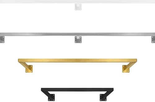 atural Goods Berlin 1x Kleider-Stange RECHTECK | Einfache Wand-Montage | Garderoben-Stange Industrial Style | Kleider-Stangen aus Metall in Weiß | DIY-Garderoben-System | Wand-Garderobe 90x30 cm