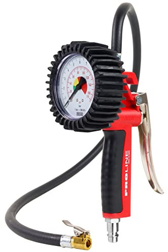GAV Reifenfüller Messgerät mit WIKA 80mm Manometer (Standard) Profi Reifendruckprüfer Druckluft für Auto, Motorrad, Lkw uvm