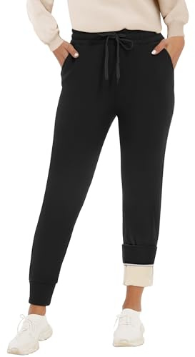 GAYHAY Fleece Lined Sweatpants Women- Winter Warm Sherpa Lined Athletic Joggers Pants with Pockets
