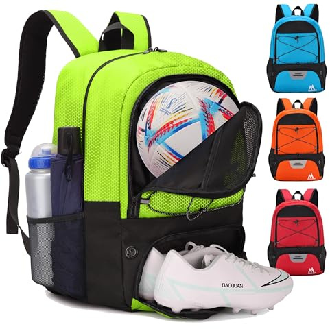 Hsmihair Soccer Bag-Soccer Backpack&Backpack for&Football Volleyball& Basketball,with Ball Compartment and Training Package