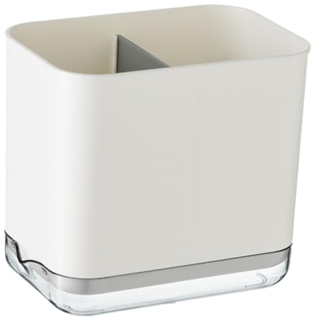 TOPBATHY Organisateur de Baguettes Cuisine en Pp Blanc Grosse Capacité et Double Compartiment, Porte-ustensiles Cuisine Ventilation pour Égouttage