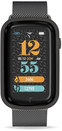 Techmade Smart Watch Steps Metalic Black Nero Nero Diademita Gioielli e orologi Negozio online > Orologi da uomo > SmartWatch TM-Steps-MBK, Nero , Unisize, cinghia