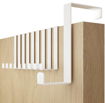 4smile perchero puerta - 10 piezas ganchos blanco 3.6cm and 4.6cm con almohadillas de fieltro – colgador puerta utilizable en ambos lados