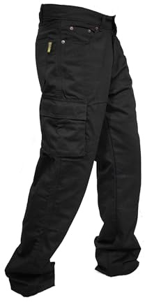 Rider Protec® Men's Motorcycle Jeans Aramid Protective Linning Motorbike Cargo Pants Riding Pants with Removable Armour Biker Trousers for Men Black