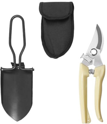 VBRHFRIF 1 Piece Of Folding Gardening Shovel, 1 Piece Of Pruning Shears, Portable Shovel, Trowel Camping, Backpack Trowel, Foldable Shovel